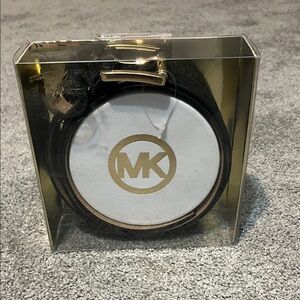 Michael Kors Woman’s Signature Logo Buckle Belt in Black/Gold S/M